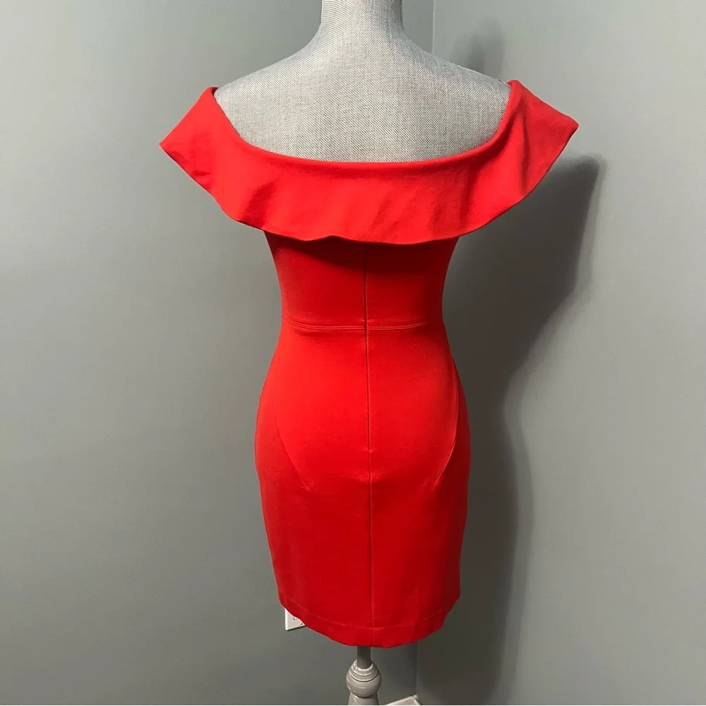 BABATON Aritzia Ruffle off the shoulder cocktail dress size 2 wedding guest - Picture 5 of 10